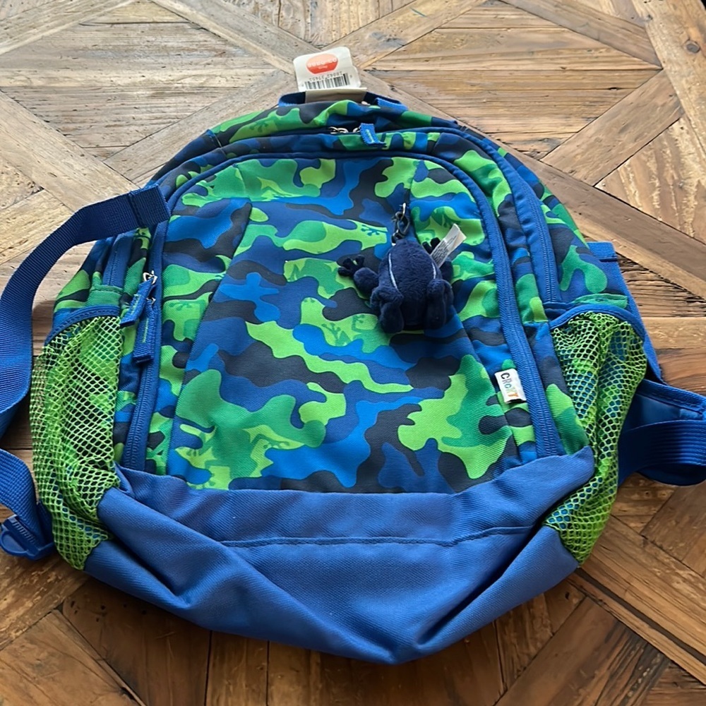 Crokt backpack for kids with a frog decor